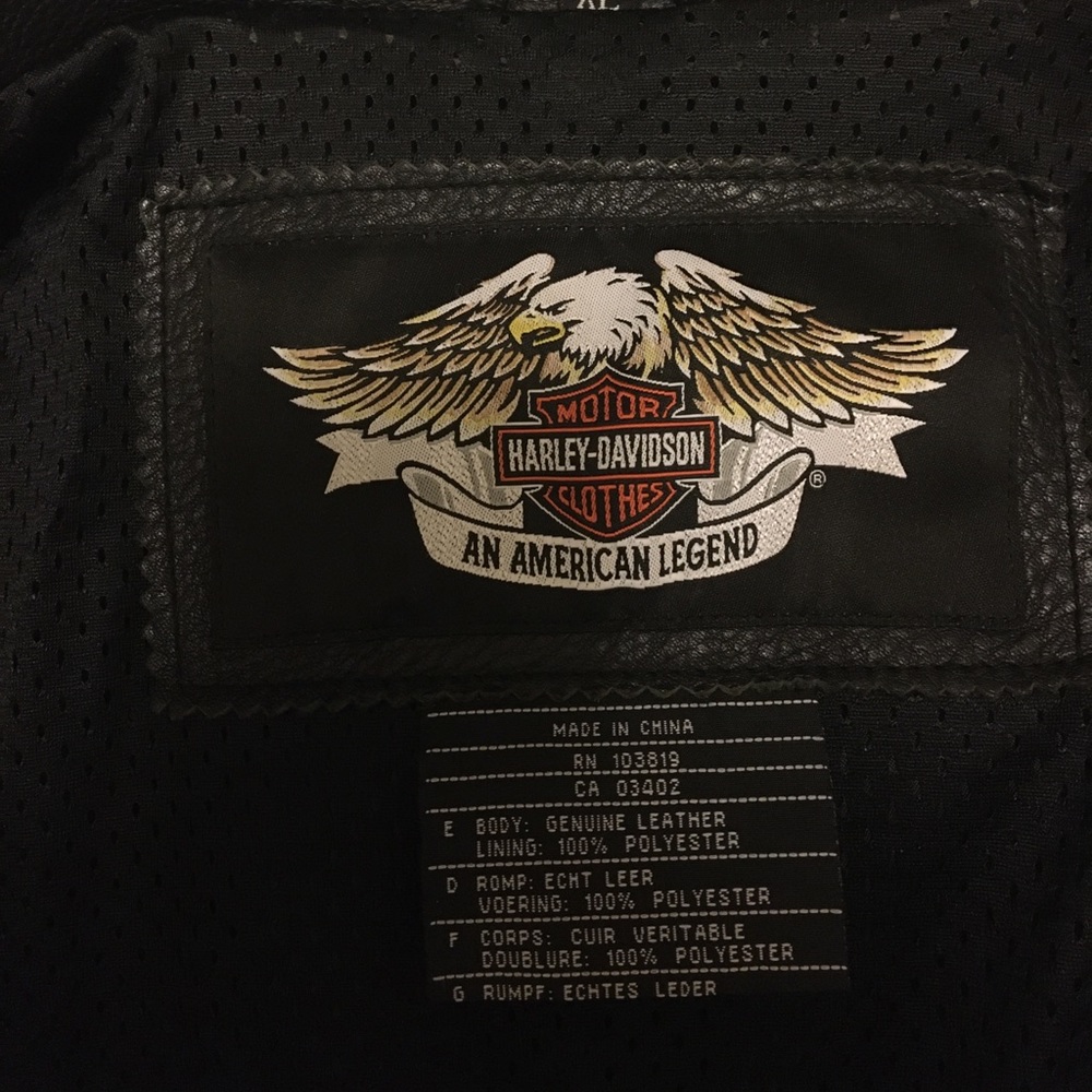 Harley Davidson Mens Roadhouse Bk Leather Coat!!
